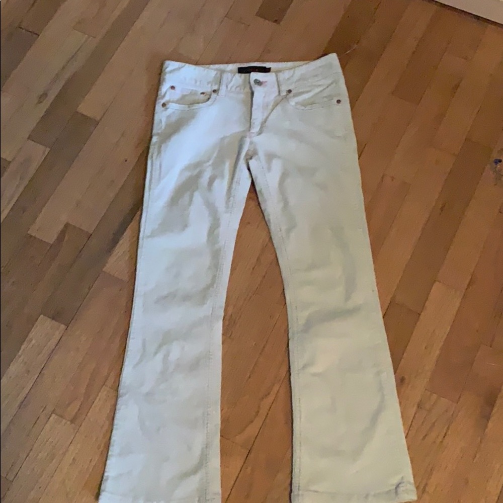 White corduroy low rise flare jeans!